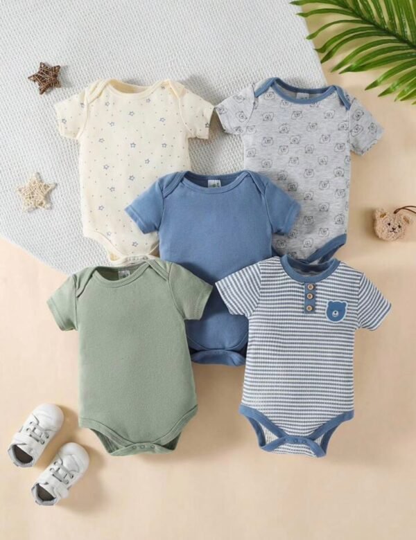 Lot de 05 Bodies Bébé manches courtes