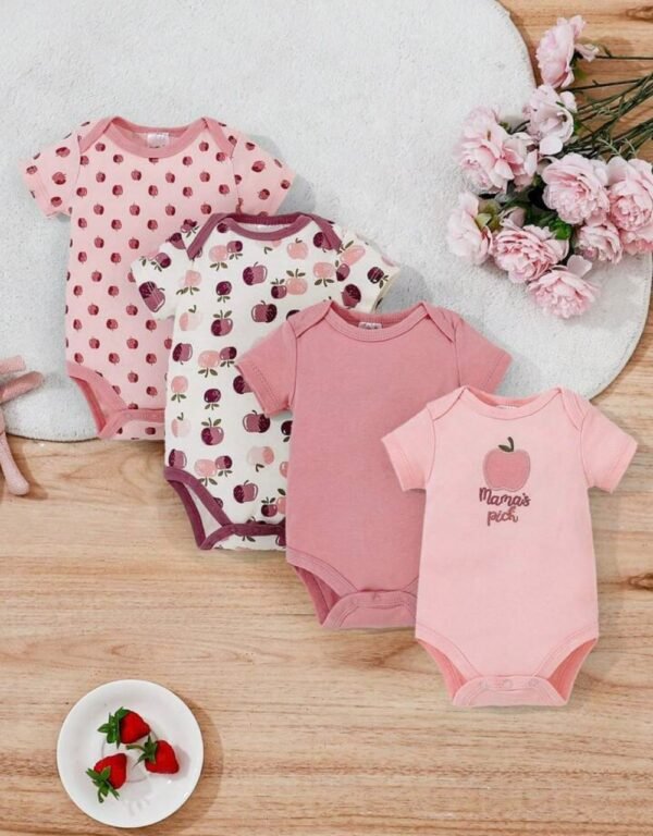 Lot de 04 bodies manches courtes bébé BASICS