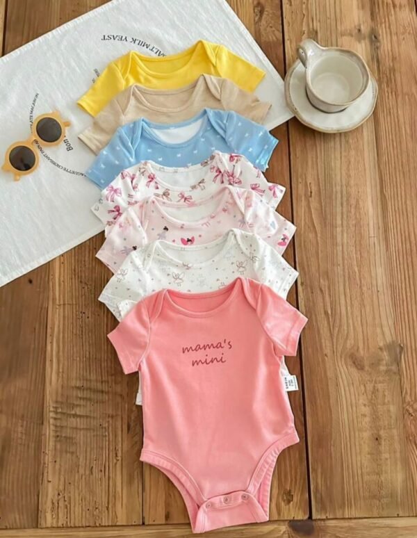Lot de 07 bodies manches courtes emmanchure US bébé BASICS - multicolore