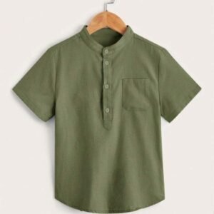 Chemise à col montant et poche