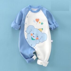 Barboteuse d'hiver Kookie Kids à manches raglan et imprimé éléphant