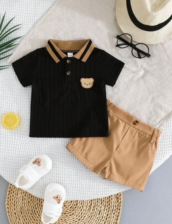 ENSEMBLE 2PCS POLO BRODE OURS ET SHORT