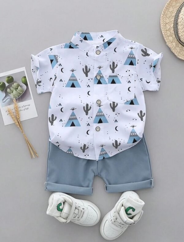 ENSEMBLE T-SHIRT COL ROND IMPRIME ET SHORT