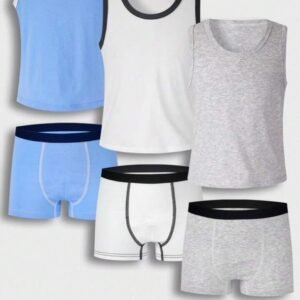 03 Ensembles de sous-vêtements tendance simples et de couleur unie 