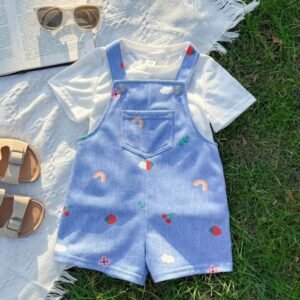 Salopette 2pieces mignonne à motif dessin animé