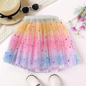 Jupe tutu en tulle arc-en-ciel