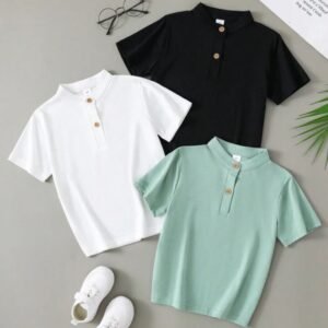 Lot de 03 Polos décontractés amples de couleur unie