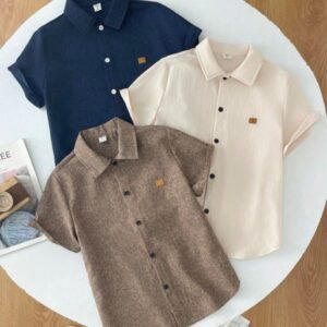 Lot de 03 chemises amples, à petit col manches courtes