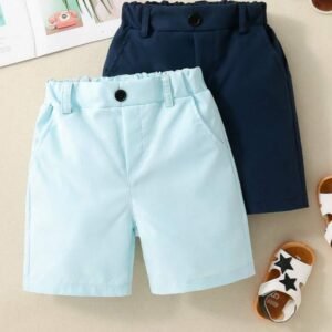 Lot de 02 shorts décontractés de couleur unie