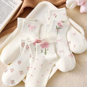 Lot de 05 paires de chaussettes élastiques en dentelle