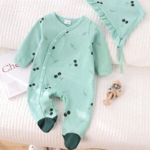 grenouillère à manches longues bébé fille col rond coupe