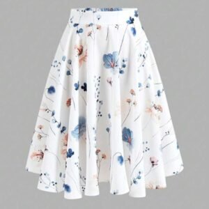 jupe taille haute à motif floral